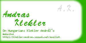 andras klekler business card